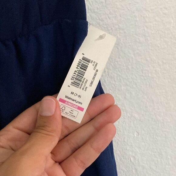 Summer Crochet Racerback Tunic Top Dark Blue size Medium - Picture 4 of 6